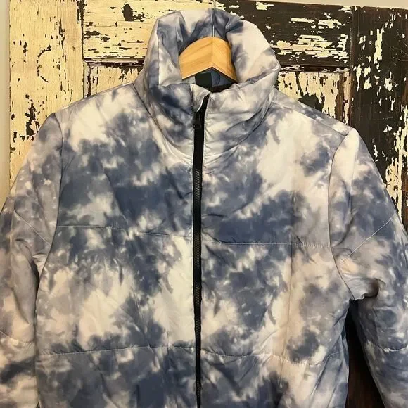 EUC women’s Wild Fable tie died sky puffer jacket. Size XS. - Picture 2 of 6
